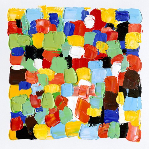 Abstracte vierkante kleurenafbeeldingen I (100 x 100 cm) | Abstracte reeks