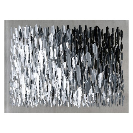 Malarstwo abstrakcyjne czarno-białe pociągnięcia pędzlem (120 x 90 cm) | Seria abstrakcyjna