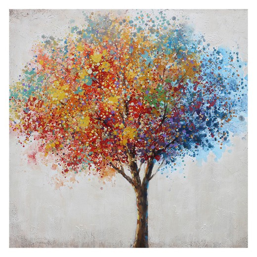 Obraz drzewa z błękitem (100 x 100 cm) | Seria przyrodnicza