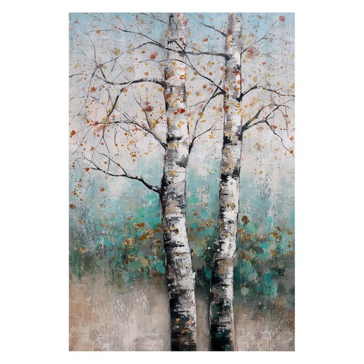 Cuadro árbol otoño fondo verde (80 x 120 cm) | Serie Naturaleza