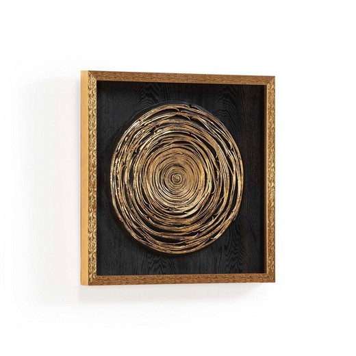 Sapin et peinture or/argile noire, 60 x 5 x 60 cm | d'or