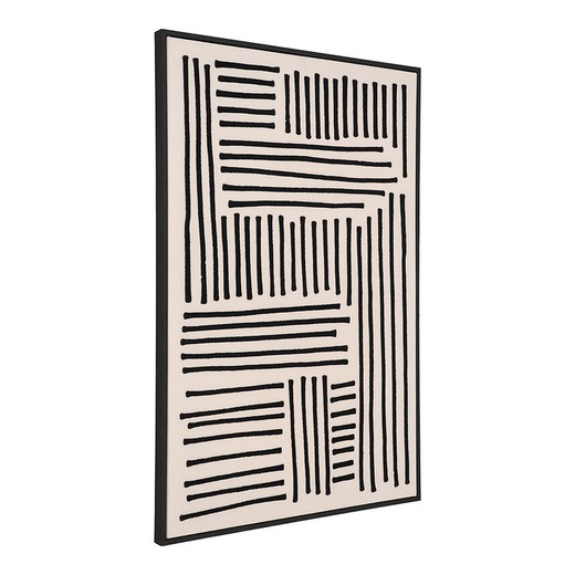 Cuadro de lienzo impreso en negro y beige, 60 x 4 x 90 cm | Lipari