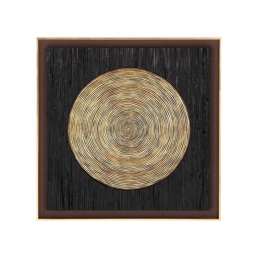 Gold/black wooden frame, 90 x 5 x 90 cm | golden