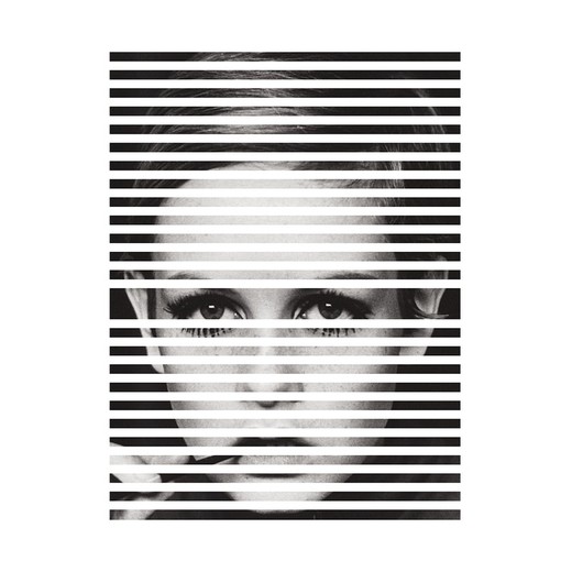 Schwarz-Weiß-Acrylbild, 75 x 3 x 100 cm