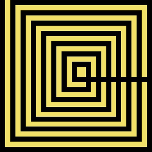 Μαύρο/Κίτρινο Ακρυλικό Πίνακας, 100x3x100 cm