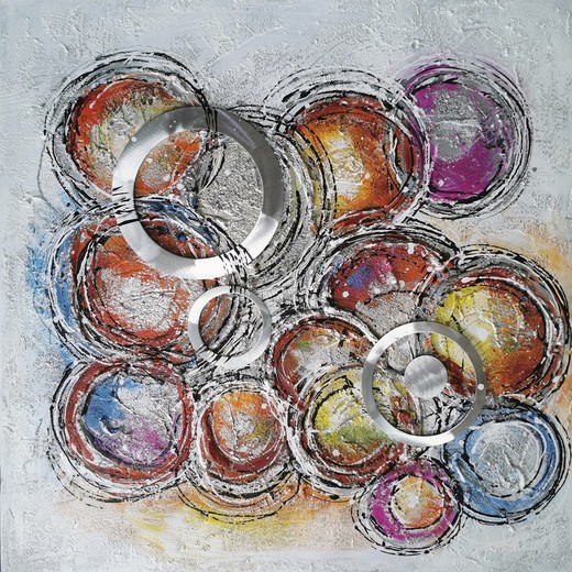 3D decorative painting Circles oil 100x3.5x100 cm | Abstract
