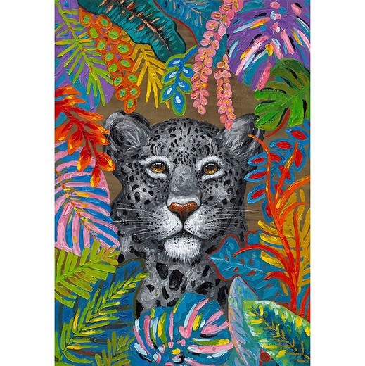 Tableau léopard dans la jungle 140x4,8x200 cm | Les animaux
