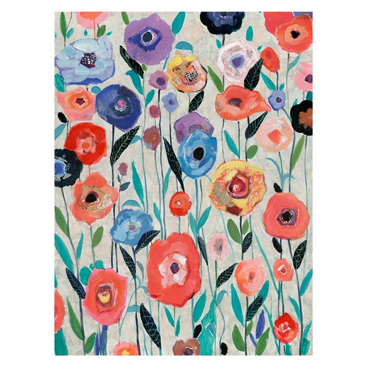 Cuadro flores multicolor (90 x 120 cm) | Serie Abstracto
