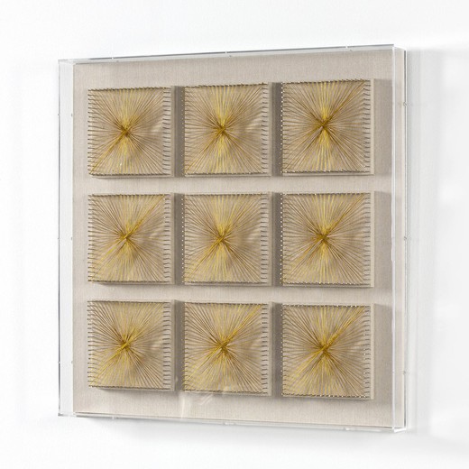 Κλωστές Εικόνας από Κλωστή και Χρυσό Ακρυλικό, 80x7x80cm
