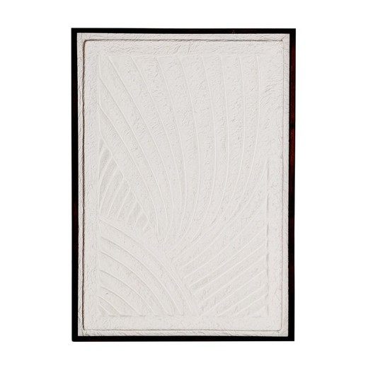 Cuadro Nakal de papel maché y madera de paulownia en blanco, 65 x 2 x 95 cm