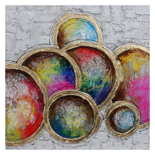 Cuadro platos de color (100 x 100 cm) | Serie Objetos