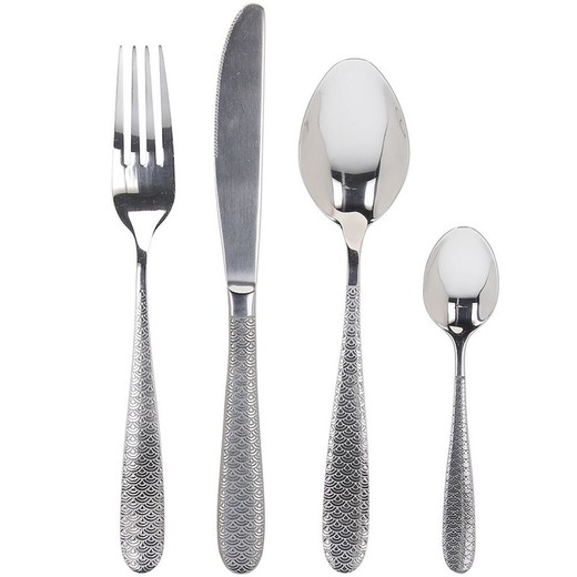 24-Piece Stainless Steel Cutlery Set in Silver | Orient