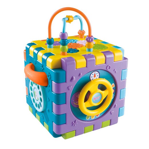 Activity cube made of polyethylene in multicolor, 17x17x25 cm | Activity Cube