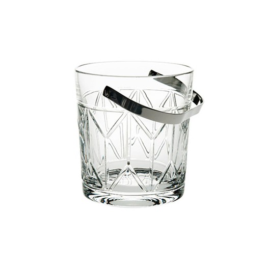 Przezroczyste szklane i metalowe wiaderko na lód, Ø 12,9 x 14 cm | Aleja