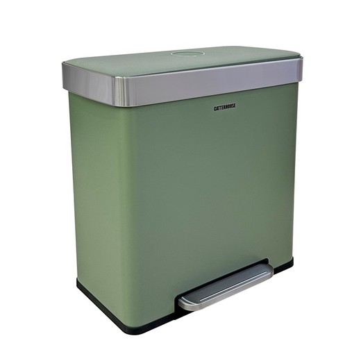 Metal recycling bin in green, 58 x 35.5 x 60 cm | Planet