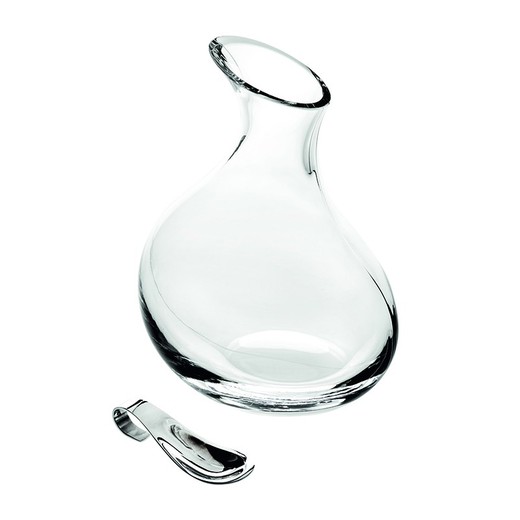 Helder glazen karaf met lepel, Ø 15,4 x 21,9 cm | Robijn