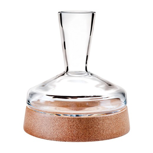 Decanter in vetro e sughero trasparente e naturale, Ø 18,7 x 22,6 cm | Dal suo