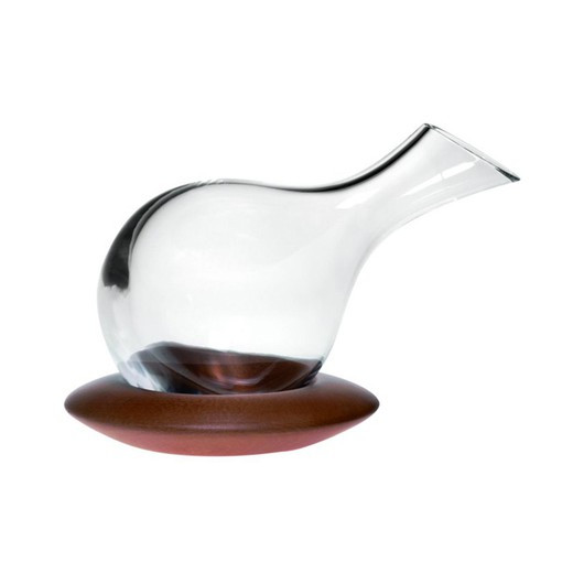 Decanter in vetro e legno trasparente e marrone, Ø 18,5 x 29,3 cm | gastronomia