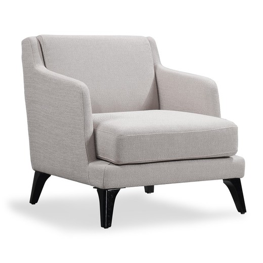 DELFTER | Sessel mit Armlehnen und Kissen in Beige bezogen 74 x 84 x 78 cm