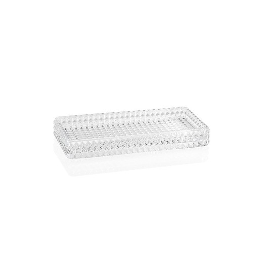 DIAMOND-Transparent glass tray, 27.5x13.5x3.5 cm