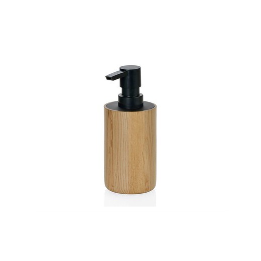 Natural oak wood bathroom dispenser, Ø7x16.5 cm