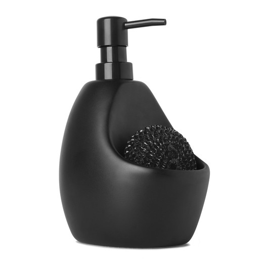 Stoneware dispenser in black, 10 x 13 x 20 cm | Joey