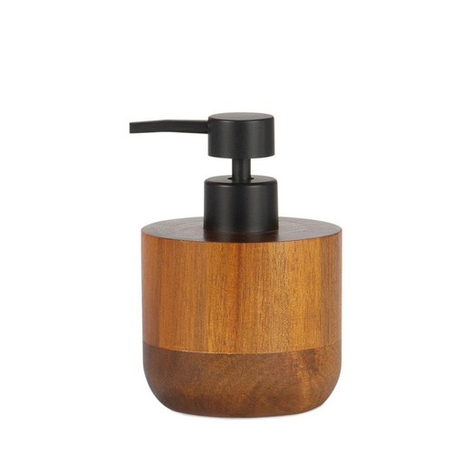 Acacia soap dispenser in natural and black, Ø 9 x 13 cm | Bear