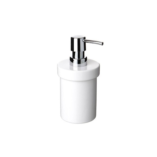 Dispenser di sapone in ceramica vuoto, 7,7 x 7,7 x 16,6 cm