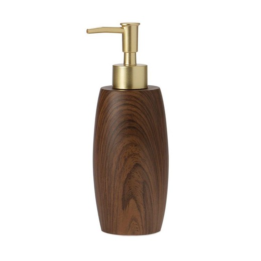 Polyresin soap dispenser in natural and gold, Ø 7 x 20 cm | Eagle