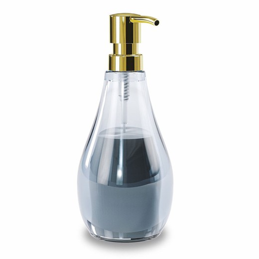Dispensador de jabón Droplet transparente azul, 8x8x20cm