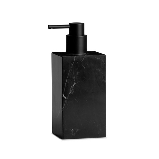 Marmeren dispenser in zwart, 7 x 7 x 18 cm