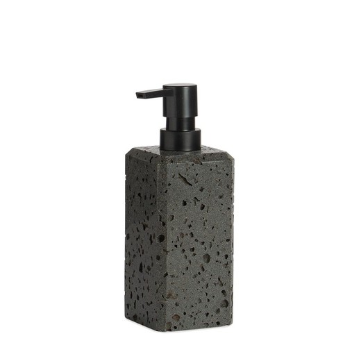 Grey/black travertine dispenser, 7 x 7 x 19 cm | travertine