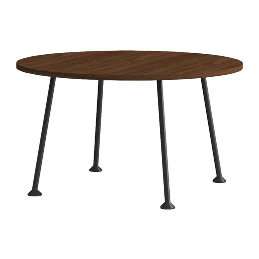 DOGGIE-Walnut round side table, Ø 80 x 40 cm
