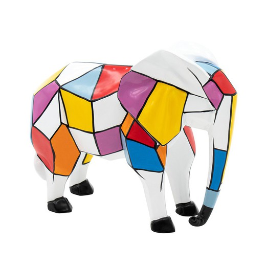 Elefante de poliresina geométrica figura M | Noé