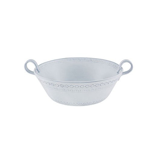 Low salad bowl in antique white stoneware, 37 x 29.3 x 12.3 cm | Rua Nova