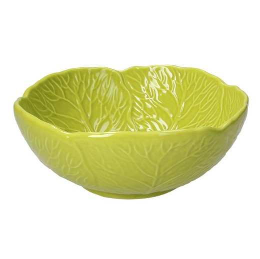 Green stoneware salad bowl, 23 x 23 cm | savoy