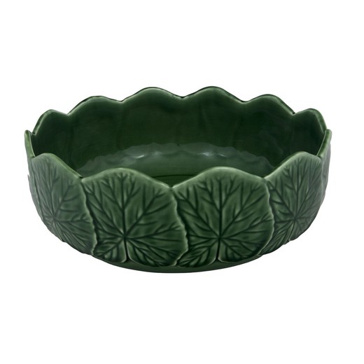 Green earthenware salad bowl, Ø 27 x 10.5 cm | Geranium