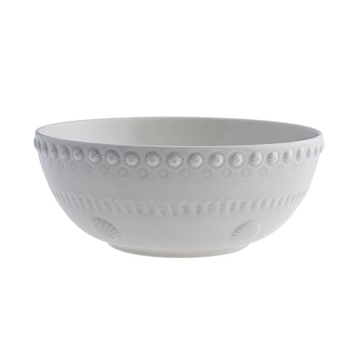 Large light grey stoneware salad bowl, 30.7 x 30.7 x 10.3 cm | Fantasy