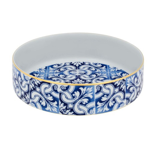 Ensaladera pequeña Azulejos porcelana Transatlântica, Ø21,5x7 cm