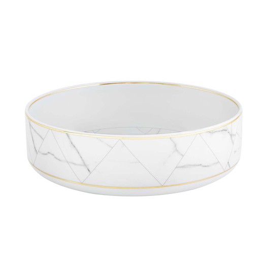 Carrara porcelæns salatskål, Ø28,5x8,6 cm
