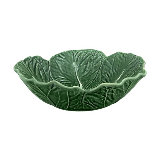 Saladeira de barro verde S, Ø 29 x 8 cm | Repolho