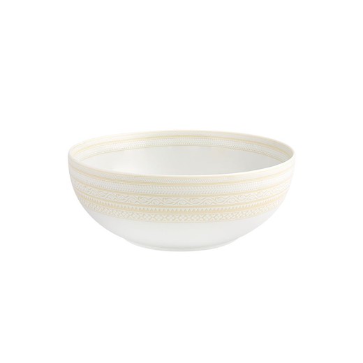 Elfenbens porcelæns salatskål S, Ø 23 x 8,7 cm | elfenben