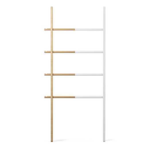 Perchero de madera y metal en natural y blanco, 41-61 x  x 152,4 cm | Hub