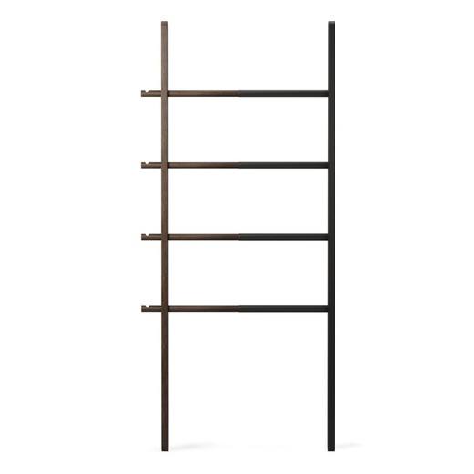 Escalera decorativa negra de madera y metal, 51x4x152 cm — Qechic