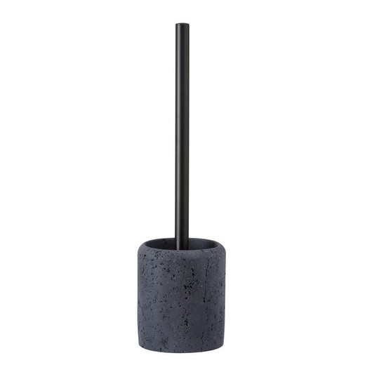 Brosse de toilette en polyrésine noire, 10 x 10 x 37 cm | Vulcain