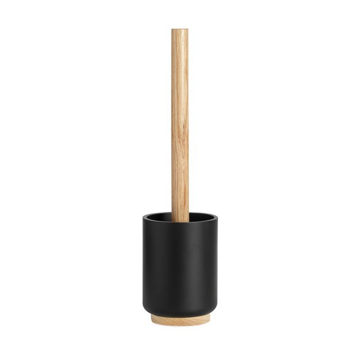 Black/natural polyresin and ash toilet brush, Ø9.5 x 39.5 cm | Nordic