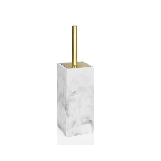 Rectangular marble effect toilet brush, 8 x 8 x 33 cm