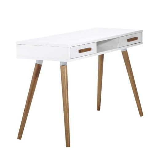 Bureau blanc avec tiroirs de style nordique 120 x 55 x 76 CM