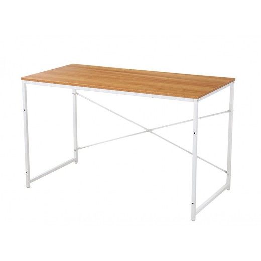 Dario Schreibtisch aus Holz und Metall, Natur/Weiß, 120 x 60 x 73 cm