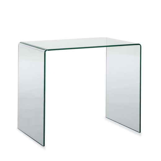 Secretária de vidro transparente, 85x55x75cm